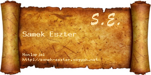 Samek Eszter névjegykártya